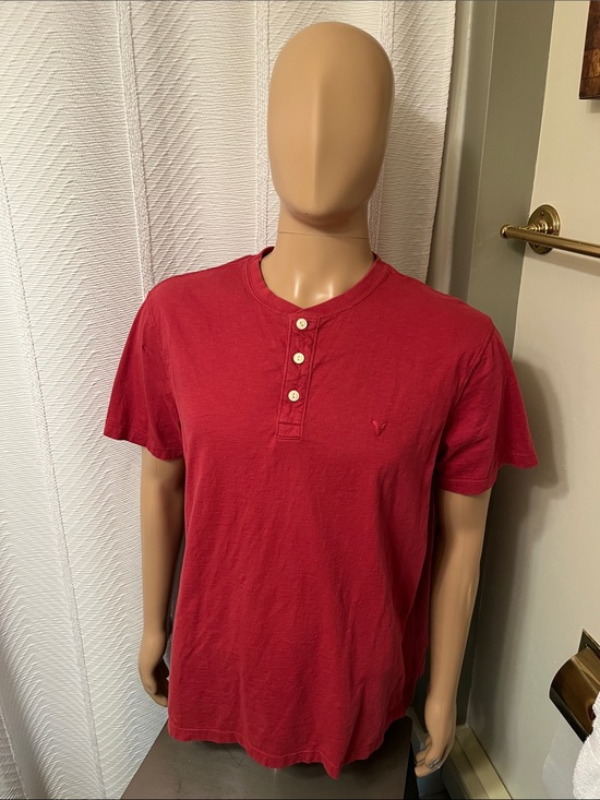 American Eagle Outfitters Other - American Eagle Outfitters Red Short-Sleeve Henley Shirt
